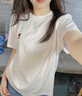 AMIPARIS【經(jīng)典款】男女同款經(jīng)典紅愛(ài)心棉質(zhì)短袖T恤 100白色 BFUTS035.724 S 曬單實(shí)拍圖