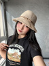 云見森知帽子女春秋遮陽帽時尚漁夫帽氣質(zhì)休閑新款出游防曬顯臉小禮帽 米色-金屬皮帶裝飾 曬單實拍圖