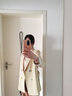 Olrain歐芮兒秋裝新品女裝九分袖雙排扣小西裝外套女兩件套韓版網(wǎng)紅套裝 西裝黃色 S 曬單實(shí)拍圖