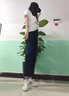 朵沐縵牛仔褲女冬春秋款高腰顯瘦老爹褲百搭蘿卜褲寬松顯瘦哈倫褲 1895深藍色單款 28 曬單實(shí)拍圖