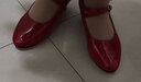 雅格燕新款舞蹈鞋中低跟跳舞鞋女廣場(chǎng)舞鞋拉丁舞鞋子淺口單鞋交誼舞演出 酒紅 37 曬單實(shí)拍圖