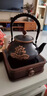 艾瑩嘉 紫銅燒水壺家用純手工紫銅壺養(yǎng)生壺功夫茶具泡茶銅器煮茶電陶爐套裝復(fù)古 (年年有余)紫銅燒水壺-黑款+胡桃木條紋爐 曬單實拍圖