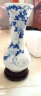 傲世景德镇陶瓷新中式手绘青花瓷花瓶工艺品客厅玄关博古架装饰品瓷瓶 和为贵鉴赏瓶（配木质底座） 实拍图