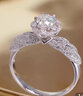 喜鉆七夕禮物鳳冠霞帔傾城鉆戒鉑金結(jié)婚訂婚鉆石戒指女送老婆生日禮物 鉑金共73分IJ色（50+23） 曬單實(shí)拍圖