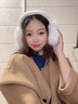 致仕 ZISIZ白色耳罩女冬季可愛毛絨茸耳套防凍耳包保暖加厚兔毛護耳捂子 #001-白色 曬單實拍圖