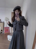 韓璐嬌（hanlujiao）連衣裙女裝2024秋冬新款氣質(zhì)名媛小香風(fēng)外套女高腰顯瘦學(xué)院風(fēng)裙子 外套+裙子 M 曬單實(shí)拍圖