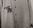 古先森麂皮絨棒球服外套男春秋款美式休閑上衣寬松大碼飛行員夾克男士 米白色 XL 【145-160斤】 曬單實(shí)拍圖