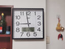 康巴丝（Compas） 挂钟 客厅家用大气方形石英钟办公日历时钟表挂墙卧室壁挂钟表 3112Y日历黑白（32*32cm） 实拍图