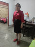 好看女士裙子女裝小個子媽嗎媽夏裝a字包臀裙子短裙中年女裝緞面半袖連衣裙洋氣 紅色 2XL【建議105-120斤】 曬單實(shí)拍圖