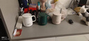 億嘉IJARL 創(chuàng  )意陶瓷杯子馬克杯帶蓋帶勺男女情侶水杯簡(jiǎn)約咖啡杯牛奶杯 帶把字母杯金邊白色 曬單實(shí)拍圖