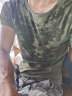 续点 短袖t恤男 纯色运动夏季休闲紧身圆领白色修身男士高端户外T恤 军绿色 L（117-130斤左右） 实拍图