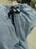 戈凡爾夏季薄款男牛仔褲 微彈寬松九分休閑工裝松緊束腳褲 QD-1801藍灰+2083藍色 L【（31-32碼）體重120-140斤】 曬單實(shí)拍圖