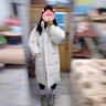 歐若婷雅羽絨棉服女冬季新款女裝韓版加厚寬松中長(cháng)款過(guò)膝棉衣外套女學(xué)生 白色 S 曬單實(shí)拍圖