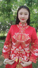 紅妝飾佳 秀禾服新娘2025新款中式婚紗禮服結(jié)婚敬酒服旗袍女 深紅色無鉆款 S 曬單實拍圖