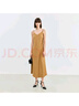 LILY夏新款女裝法式優(yōu)雅浪漫氣質(zhì)可調節肩帶長(cháng)款吊帶連衣裙女 611咖金 S 曬單實(shí)拍圖
