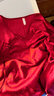 達芬奇密碼睡衣套裝春秋女士冰絲帶胸墊家居服本命年馬年紅色禮物 酒紅（胸墊款） L 【推薦100斤-120斤】 曬單實(shí)拍圖