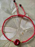贏(yíng)夫人（Mrs win）【贏(yíng)夫人 】新款紫金砂朱砂平安扣紅黑繩腳鏈男女腳繩編織情 腳鏈平安扣紅色  B07-303 曬單實(shí)拍圖