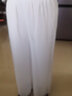 皮爾卡丹（pierre cardin）23年新款新款真絲女褲白色闊腿桑蠶絲九分休閑褲直筒雙層裙褲 白色 3XL 145-160斤 曬單實(shí)拍圖