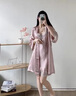 BESNOS意大利品牌真絲睡袍夏季真絲睡衣女感桑蠶絲睡衣真絲吊帶睡裙套裝 可可粉 M 曬單實拍圖