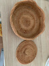 半物生活水果籃藤編果籃圓形編織籃客廳茶幾收納筐面包籃子干果點(diǎn)心零食盤(pán) 秋藤花邊果籃小號 曬單實(shí)拍圖