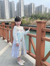 奧蒙威女童漢服裙兒童古裝連衣裙小女孩超仙唐裝襦裙古風(fēng)演出服MR-01 藍帶 150 曬單實(shí)拍圖