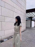 拉夏貝爾（La Chapelle）短袖雪紡連衣裙女裝2025年夏季新款時(shí)尚中長款法式小個(gè)子夏天裙子 綠色 M 曬單實(shí)拍圖