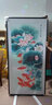 畫之樓玄關(guān)國畫九魚圖掛畫豎版走廊過道荷花裝飾畫入戶家和富貴壁畫帶框 荷花九魚圖-（豎版）新95 180x90厘米-仿銅圓角框 曬單實拍圖