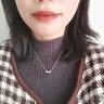 法蔻（farcoko）相思豆項鏈女士銀幸運小豌豆鎖骨鏈時(shí)尚飾品情人節生日禮物送女友 雙小豌豆豆項鏈 -【免費刻字】 曬單實(shí)拍圖