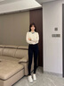 戚朵（QiDuo）高腰小腳褲女魔術(shù)褲外穿小黑褲鉛筆褲外穿彈力冬季打底褲 松緊腰-長(cháng)褲(春秋款) S(建議80-95斤) 曬單實(shí)拍圖