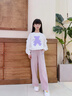 艾卡諾 I.KARNOW女童褲子春秋兒童2025新款秋裝運動闊腿褲女大童秋季女孩直筒衛(wèi)褲 15188紫色【棉質(zhì)·糯米褲】 160 （尺碼大，建議拍小一碼） 曬單實拍圖