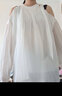 西遇法式掛脖白襯衫女2025年新款春季復古高級感露肩寬松長(cháng)袖上衣 白色 XL 曬單實(shí)拍圖