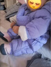 迪士尼（Disney）嬰兒羽絨服連體衣冬裝哈衣男女寶寶外出衣服加厚抱衣冬季爬 紫色 73 曬單實(shí)拍圖