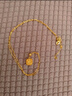 中國黃金（CHINA GOLD）黃金項鏈小方糖爆閃黃金套鏈貓眼送老婆女友生日情人節(jié)禮物 套鏈約2.45g+玫瑰禮盒 曬單實拍圖