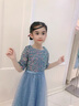 迪士尼（Disney）兒童禮服女童高端鋼琴演奏演出服詩朗誦女童主持人公主裙夏季 灰色. 150 cm 曬單實拍圖