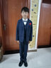 閃閃藍寶 兒童西裝男童禮服花童西服套裝主持人服裝鋼琴演出服表演服正裝 外套馬甲褲子，襯衫，領(lǐng)結口袋巾 150碼建議體重58-68斤 曬單實(shí)拍圖