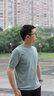 巴魯特男士短袖T恤涼感透氣桑蠶絲簡(jiǎn)約男款商務(wù)新款夏季上衣 淺綠 L 曬單實(shí)拍圖