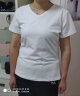 幻黛短袖t恤女夏季女装棉白色打底衫品牌纯色女士短袖新款印花白t恤女 A01白色款-V型领 2XL【建议120-130斤】 实拍图