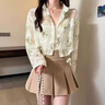 愛麥依小清新甜美碎花雪紡襯衫防曬衣女裝夏季長袖薄款開衫上衣短款外套 白色花【關(guān)注店鋪優(yōu)先發(fā)貨】 2XL 136-150斤 曬單實(shí)拍圖