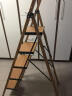 格美居（GEMJU）扶梯家用梯子人字梯加厚多功能铝合金折叠铝梯稳固宽踏板室内 木纹色 五步梯 全踏板宽20CM 实拍图