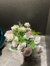 盛世泰堡 仿真花假花束盆绢花装饰花艺陶瓷小花瓶客厅装饰摆件 淡紫色玫瑰 实拍图