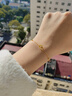 黛若18k金黃金手鏈環(huán)環(huán)相扣彩金轉運珠走心高級送女友實(shí)用生日禮物 18K金手鏈(約0.72g)+精美禮盒 曬單實(shí)拍圖
