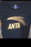 安踏（ANTA）t恤男士短袖夏季薄款圆领潮流大logo纯色舒适透气跑步上衣运动服 -4基础黑色/白标 L/175 实拍图
