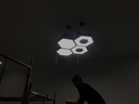 真有材 辦公室吊燈LED創(chuàng)意簡約藝術造型燈具網(wǎng)咖會所商場六邊形幾何燈 【實心黑框40CM白光】18W 曬單實拍圖