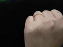 周六福（ZLF）七夕禮物  18K金戒指女款玫瑰金彩金輕奢簡(jiǎn)約尾戒素圈戒指 14號(hào) 曬單實(shí)拍圖