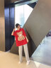 李寧運(yùn)動(dòng)褲女春夏季寬松直筒休閑褲視覺顯高顯瘦跑步衛(wèi)褲女長褲子 淺灰(彈力松緊腰)棉質(zhì)款 L 曬單實(shí)拍圖