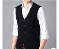 恒源祥100%羊毛西裝背心男士開(kāi)衫無(wú)袖馬甲毛衣HJ189 藏青 190/104A  曬單實(shí)拍圖
