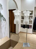 服裝店扁身模特道具韓版平胸女裝人偶女半身櫥窗假人臺全身展示架 銀方板/無(wú)手【伸縮桿】 套餐一【高檔斜條紋麻布面料】 曬單實(shí)拍圖