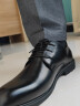 卡帝乐鳄鱼（CARTELO）英伦牛皮商务正装休闲男士低帮系带皮鞋男2511 黑色 增高版 38 实拍图