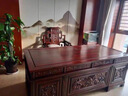 檀卉 非國標(biāo)紅木東非酸枝（學(xué)名:古夷蘇木）辦公臺老板桌大班臺辦公桌 長1.98米辦公臺+寶座椅 曬單實(shí)拍圖
