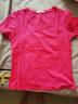 艾路丝婷夏装新款T恤女短袖上衣韩版修身体恤TX3560 玫瑰红色 M 实拍图